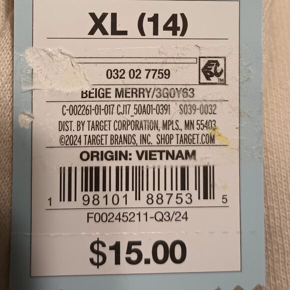 NEW Girls' French Terry 'Merry' Pullover Sweater - Cat & Jack™ Beige - Picture 7 of 9